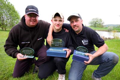 The top three from the 2012 Total-Fishing.com Glebe Festival; from the left Andy Williams (2nd); Jarrad Smith (1st); Kev Sims (3rd).