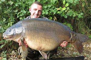 Billy Flowers with a 38lb mirror carp