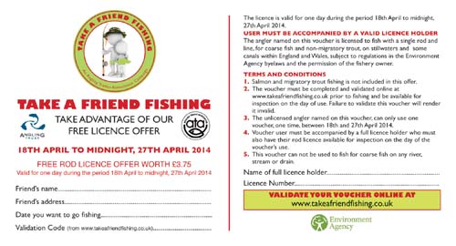 Take A Friend Fishing 2014 voucher