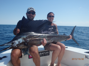 Chris Tasker with an Ozzie sailfish that didn't get away. 