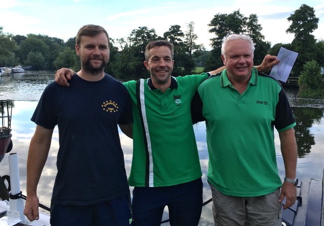 Winner Hadrian Whittle (Centre) with fellow qualifiers Kevin Hall (Left) and Mark Downes (Right) (hi res image available)