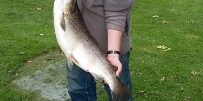 Title Bob Collins 15lb 8oz Brown Caption Bob Collins with his Pitsford Water record brown trout at 15lb 8oz, caught in October 2017 Alt Text