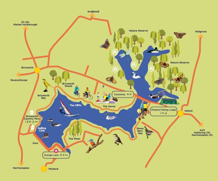 Pitsford Water map