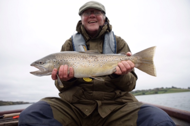 Simon Ashton with a 6lb 6oz brown trout from Rutland Water.