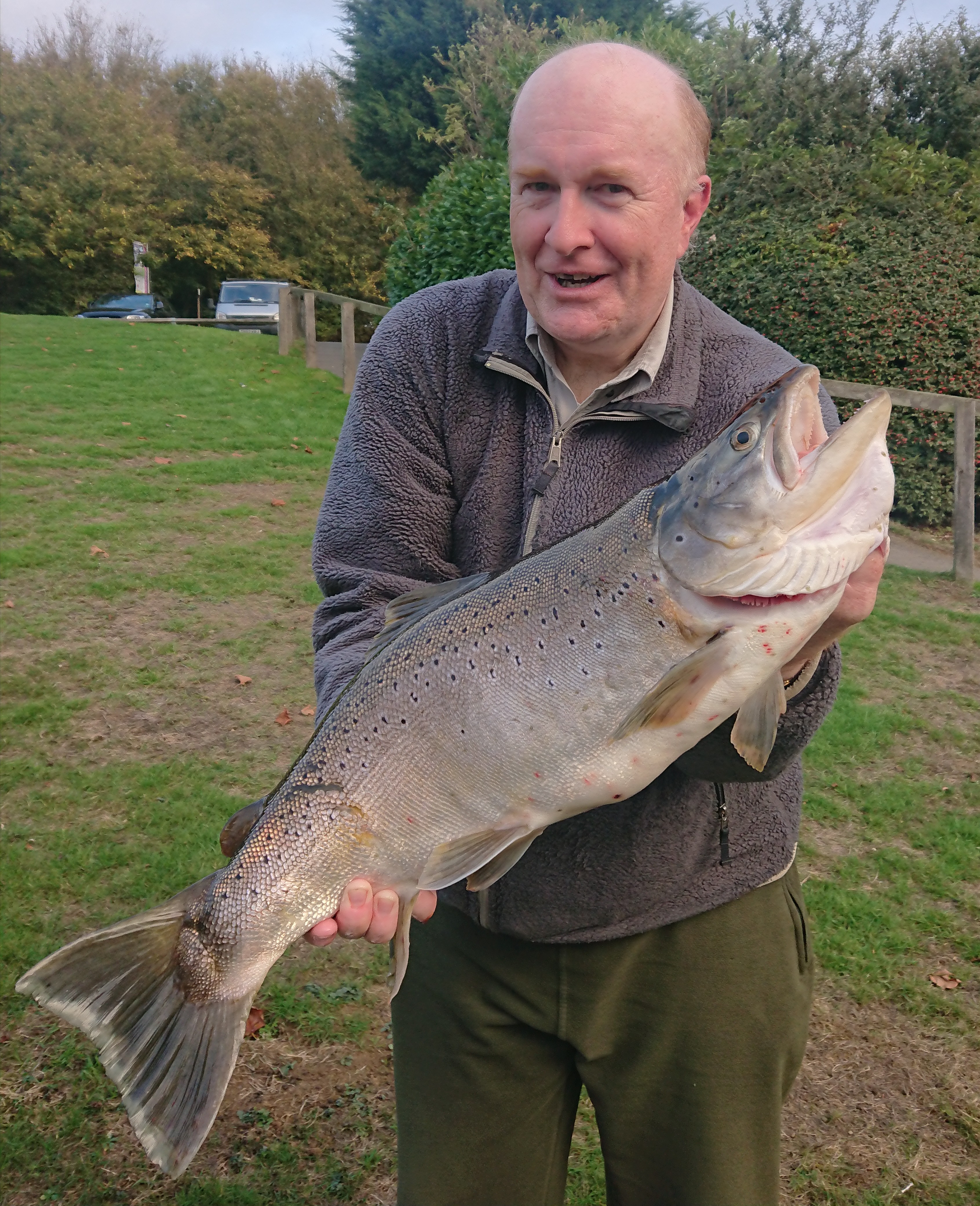 Chris Bobby with a 12lb 10oz Brown Troyut from Rutland Water
