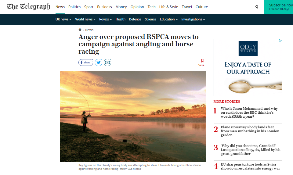 anger over rspca moves to ban angling