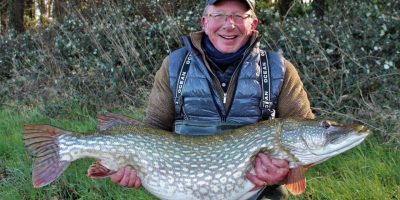 34lb 12oz pike from the shore